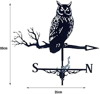 Vista 5 de Weather Vane - Vane decorativo para jardín con estaca de acero inoxidable estilo retro para casa, garaje, cúpula (búho)