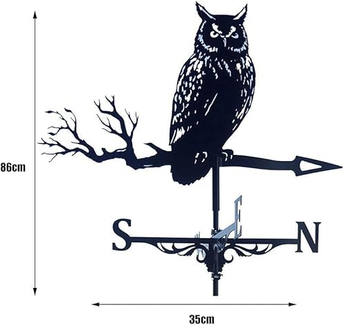 Miniatura 5 de Weather Vane - Vane decorativo para jardín con estaca de acero inoxidable estilo retro para casa, garaje, cúpula (búho)