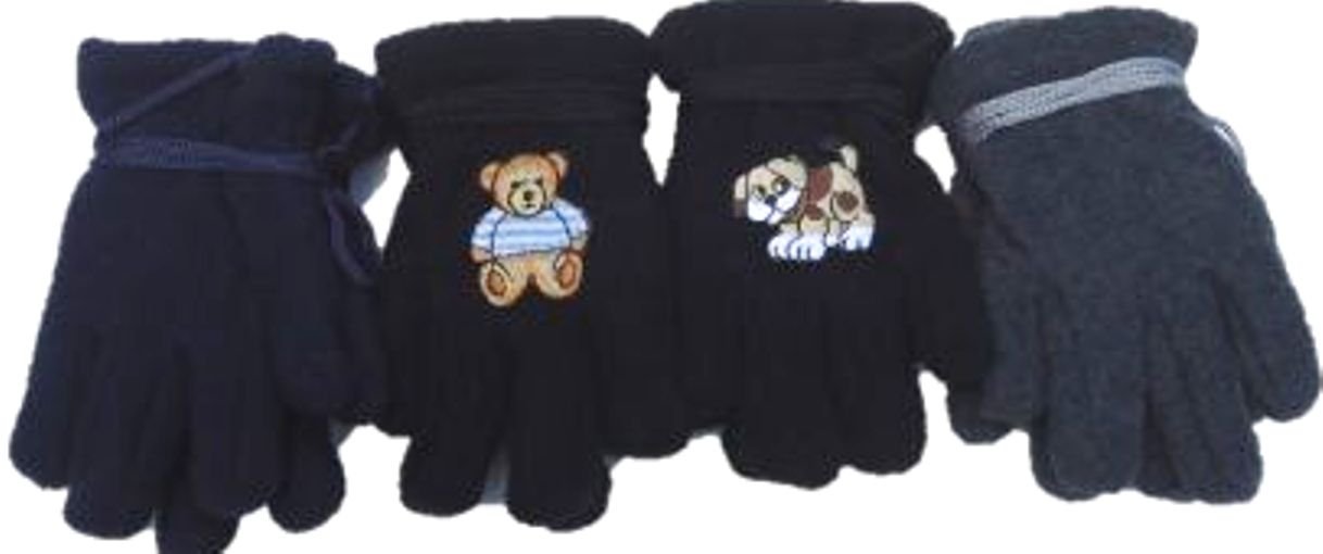 Four Pairs Fleece Gloves for Infants and Toddlers Ages 3-12 Months
