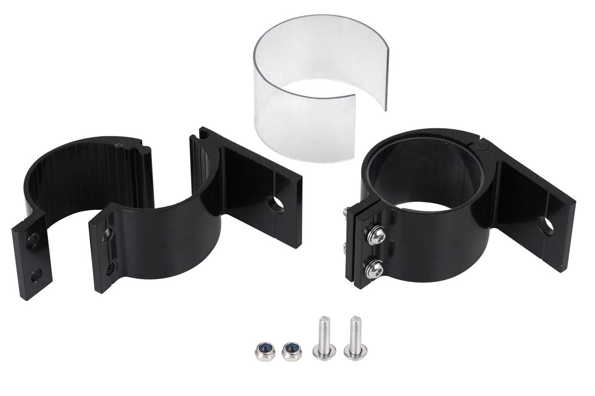 Hansen Styling Parts 2X universell passende Schwarze Aluminium-Rohrschelle ø 63-63,5 mm für Lampenbügel, Frontbügel, Überrollbügel