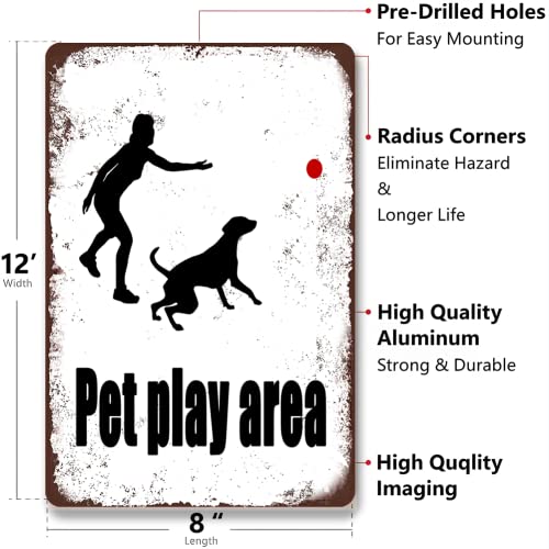Eeiokgms Pet Play Area Park Sign Outdoors Dogs And Cats Art People Minimalistic Tin Metal Sign Wall Mural Decoration Retro Outdoor Weekend #TOP2