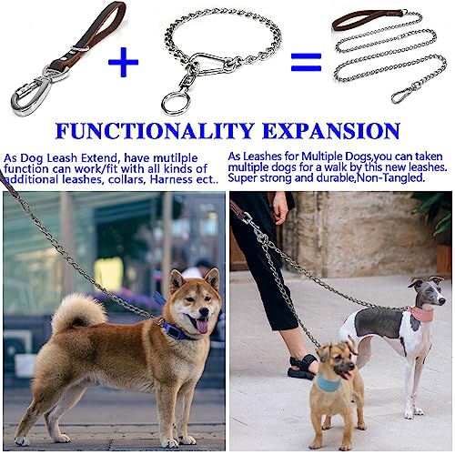 Hongsage Dog Chain Collars 304 Stainless Steel Metal Chew Proof Dog Necklace Anti Winding Dog Leash Extension Lead For Small Medium Large Dogs Training And Walking. thumb #5