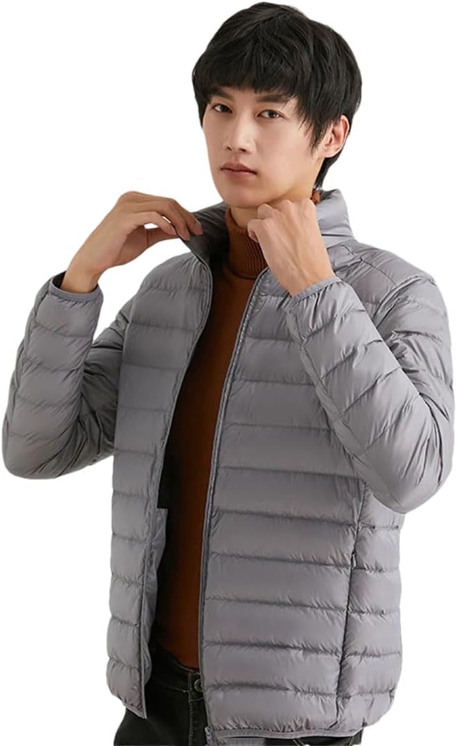 Men Down Jacket Light Down Jacket Men Windbreaker Feather Jacket Man Lightweight Portable Warm Coat