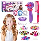 3-in-1 Automatische Haarflechtmaschine Mädchen Kinder, DIY Haarschmuck Mädchen Set mit Perlen & Zubehör, Kreatives Hair Braiding Machine Spielzeug Geschenk für Kinder 5 6 7 8 9 10 11 12 Jahre