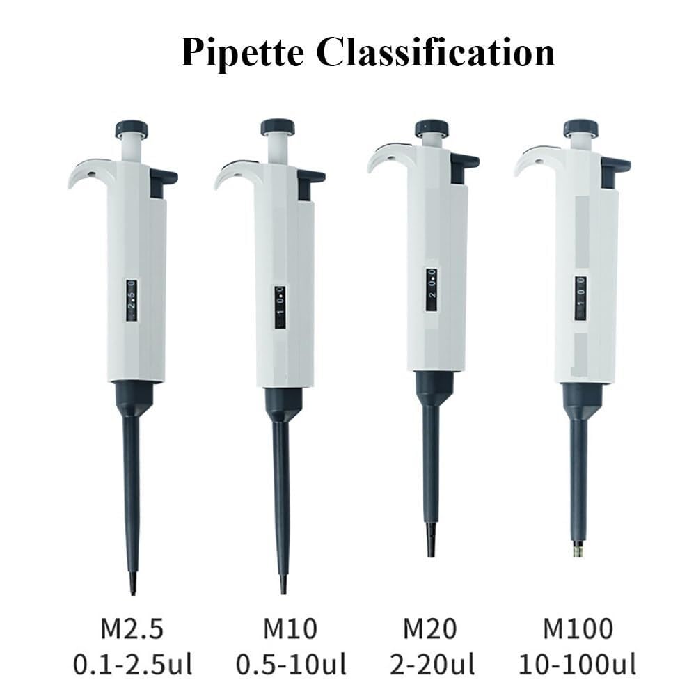Micropipeta, pipeta manual, pipeta monocanal, rango de volumen de 0,1 a 100 ul, esterilización de la porción inferior a 121 °C, aspiración precisa, pipeta con pantalla digital(10ul)
