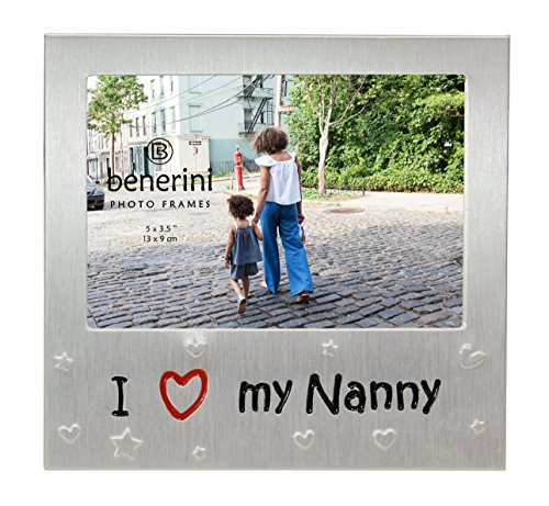Benerini ' I Love My Nanny ' - Photo Picture Frame Gift - 5 X 3.5 - Aluminium Silver Colour Gift For Her #TOP1