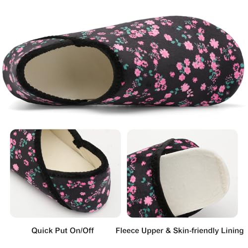 Image of Fires Womens Mens Slippers with Rubber Sole Soft-Lightweight House Slipper Socks Around House Shoes Non Slip Indoor /Outdoor