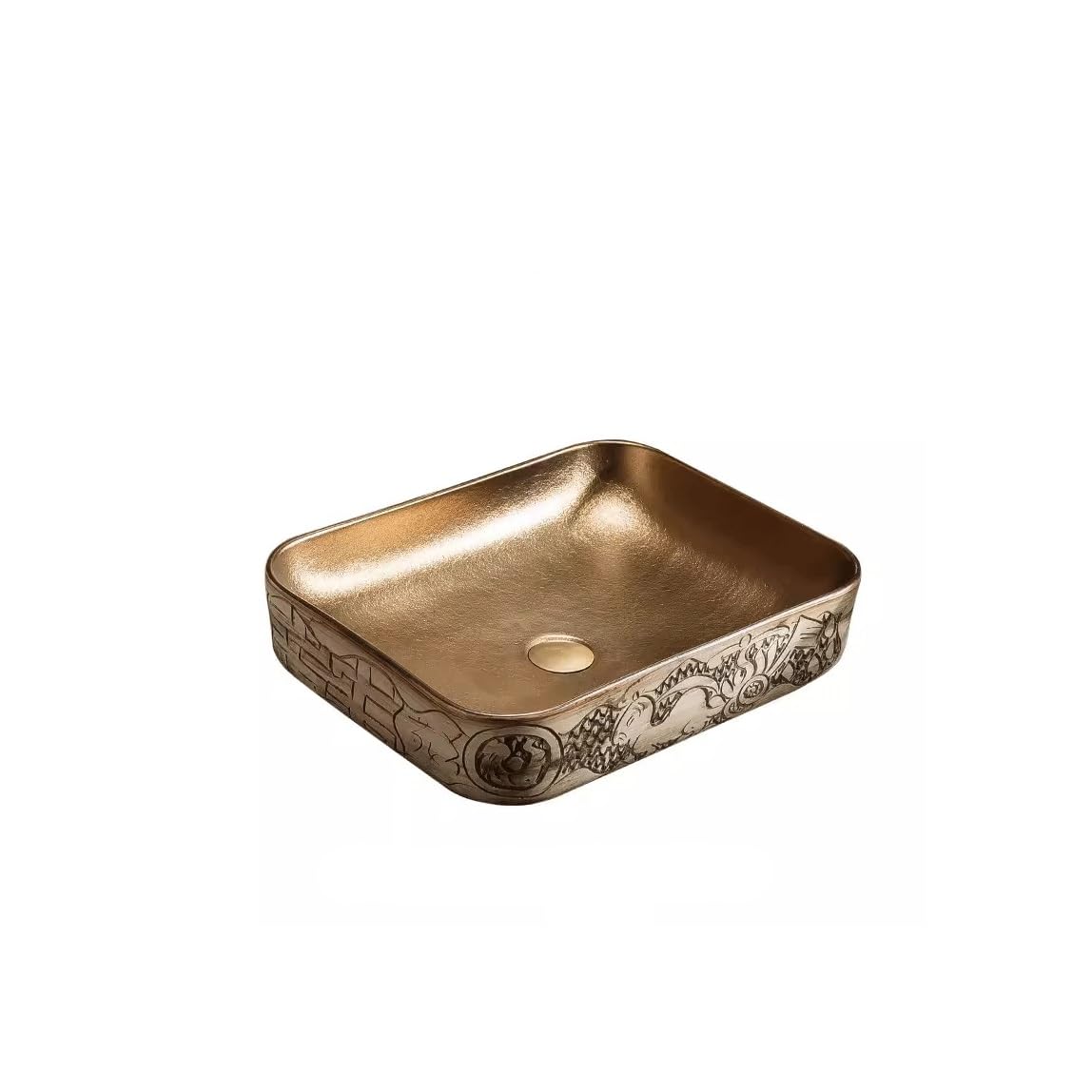 Hpthly A Bathroom Sink Household Countertop Basin Carved Pattern Wash Basin Table Basin Basin Balcony Simple Wash Basin Bathroom Wash Basin Vessel Sinks (A)