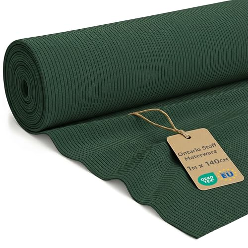 Velours côtelé au metre ameublement 1 m x 140 cm Tissus Revêtement pour Canapé Fauteuil Chaise Housse et Coussin Décoration Tapissier Résistant Vert