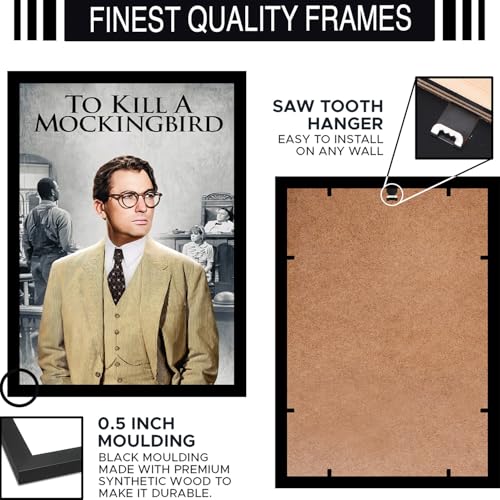 Image of BLINKART To Kill A Mockingbird (1962) Movie Poster Frame 12x18 Inch | Premium 300 GSM Paper Wall Print | Mid Century Vintage Film Artwork for Home, Bedroom, Living Room, Office | Framed Photo Decor