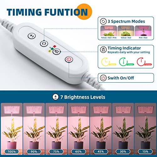 Barrina Plant Grow Light, 182 Leds Full Spectrum Grow Lights For Indoor Plants, Height Adjustable Growing Lamp Fixture With Automatic Timer 3/6/12H, 7 Dimmable Levels, 3 Color Mode For Large Plants #TOP2