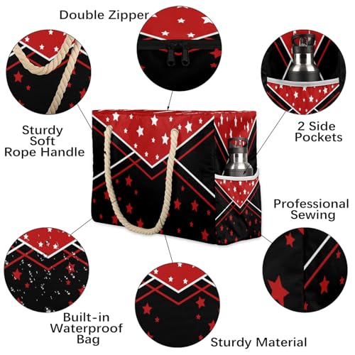 Beach Tote Bags for Women, Zipper Large Pool Bags for Swimming Travel Gym3