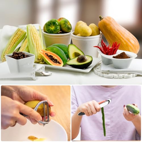 2 Pz Pelapatate Professionale, Pela Patate e Verdure, Sbuccia Patate, Pela Carote, Peeler Cucina, Peladores a Y con Manico Antiscivolo, Pelaverdure Adatto per Campeggi in Famiglia e Picnic - immagine 4