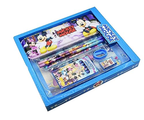 Image of Cartoon Printed Pencil Pen Eraser Sharpener Stationary Kit Set for Girls Birthday Gifts for Kids Mickey Mouse