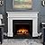 Real Flame Harlan 55” Electric Fireplace with Mantel for Living Room or Bedroom, Replaceable Fireplace Insert Heater, Realistic Log and Flame Effect, Remote Control, Timer, White