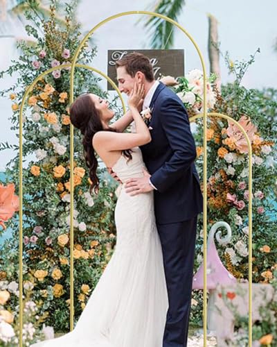 Wedding Arch, Metal Arch Backdrop Stand, Balloon Arch Stand Wedding Frame for Ceremony Decoration (Gold, 6FT, 5FT, 4FT Arch Backdrop) - Image 5
