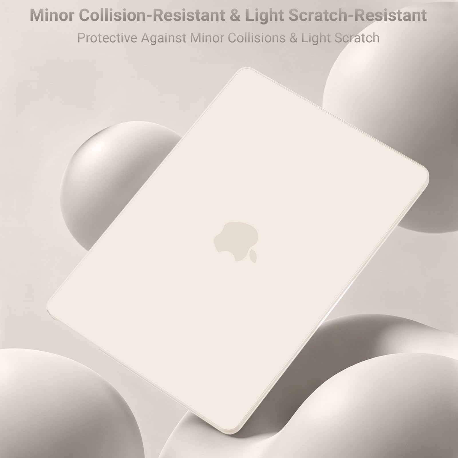 MOSISO Etui kompatybilne z MacBook Air 13 cali, M4, M3, M2, 2025, 2024-2022, A3240, A3113, A2681, twarda obudowa i osłona klawiatury, folia ochronna na wyświetlacz i worek do MacBook Air 13,6", beżowe