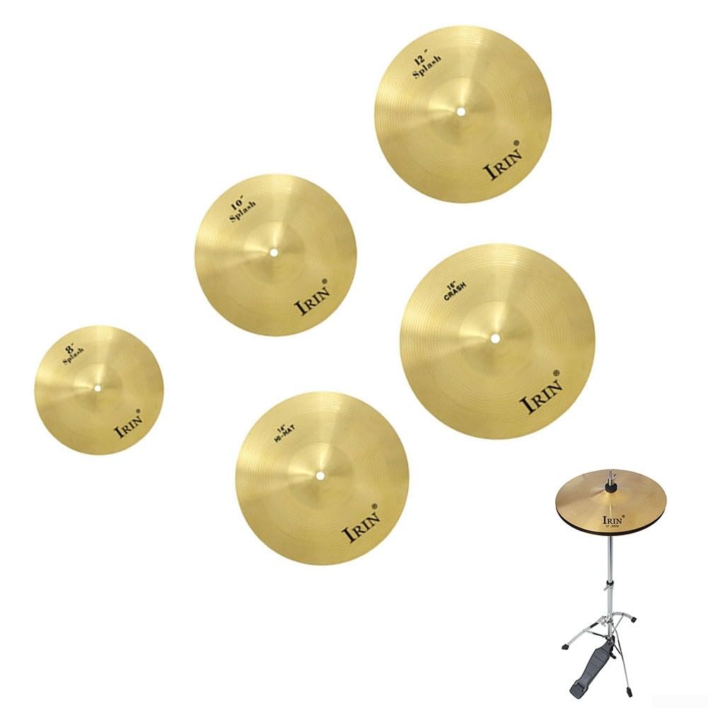Platillos de latón de percusión Splash Crash Hi-Hat, platillo de tambor de marco para principiantes, jugadores profesionales, 12 pulgadas