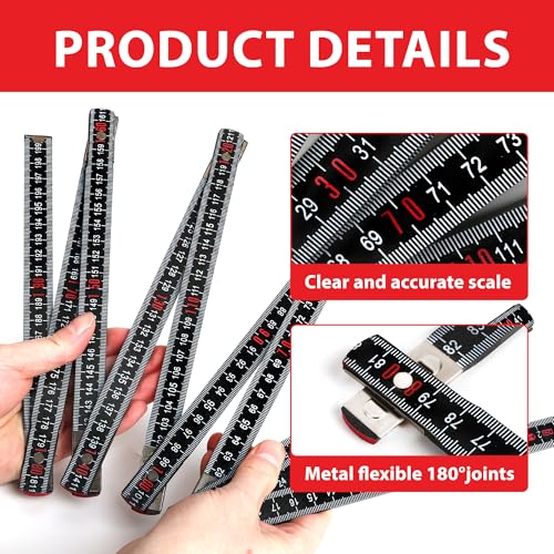 Image of UNIFAMILY Fuel Tank Measuring Stick 10 Fold to 78 inch, Wooden Oil Tank Measuring Stick, Oil Tank Gauge Measuring Stick, Folding Measuring Stick Ruler for Oil Tank (1PCS Wooden Measuring Stick)