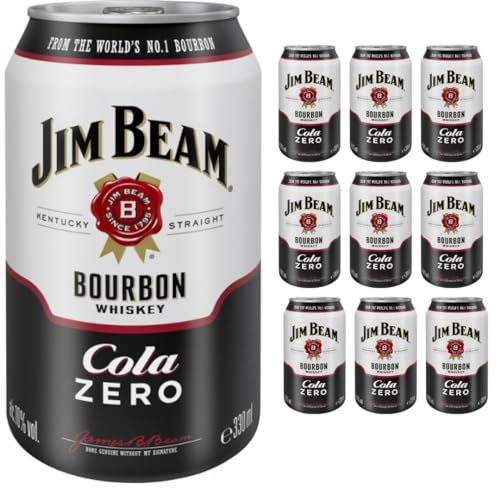 Jim Beam Bourbon Whiskey & Cola Zero (Einweg) 330 Milliliter X 10 STÜCK