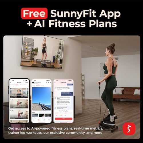 Image of Sunny Health & Fitness Twist Steppers with Resistance Bands, Compact Mini Stair Step Machines for Low-Impact Home Cardio Workouts