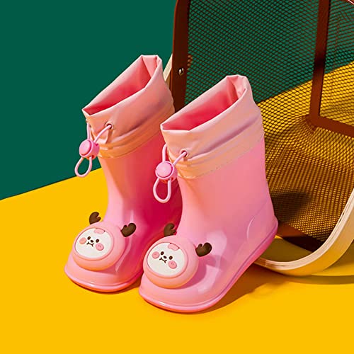 Rain Shoes for Children Lined Rubber Sole Boys and Girls Lightweight Rain Boots Waterproof Non Slip Drawstring Shoes3