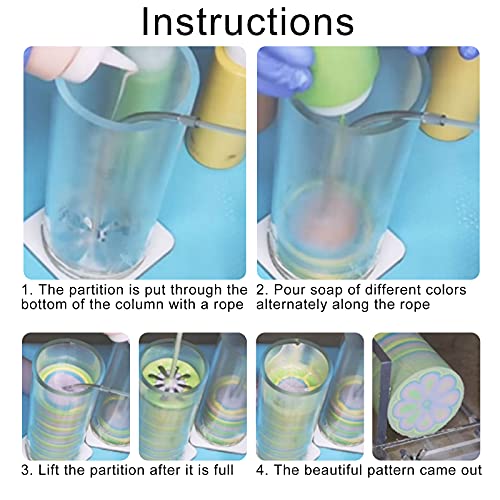 Ph Pandahall 6 Styles 2.5" Round Soap Mold Tools Silicone Swirl Latte Partition Flower Templates Soap Kaleidoscope Pull Through Mold 11.8" Stick For Handmade Soap, Christmas Candle Making, Cake Decor #TOP5
