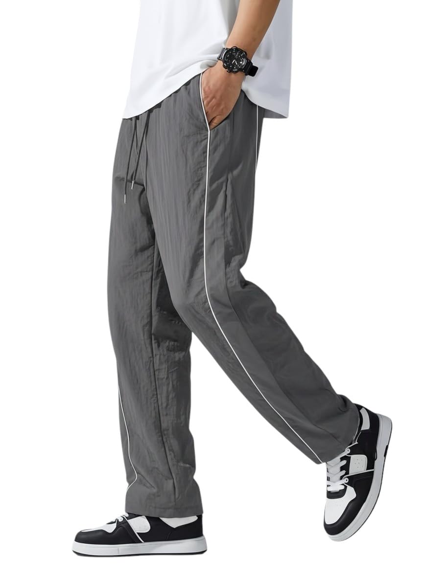Men's Korean Style Track Pants | Relaxed Straight Fit | Drawstring Waist | Athleisure Wear-picture-31