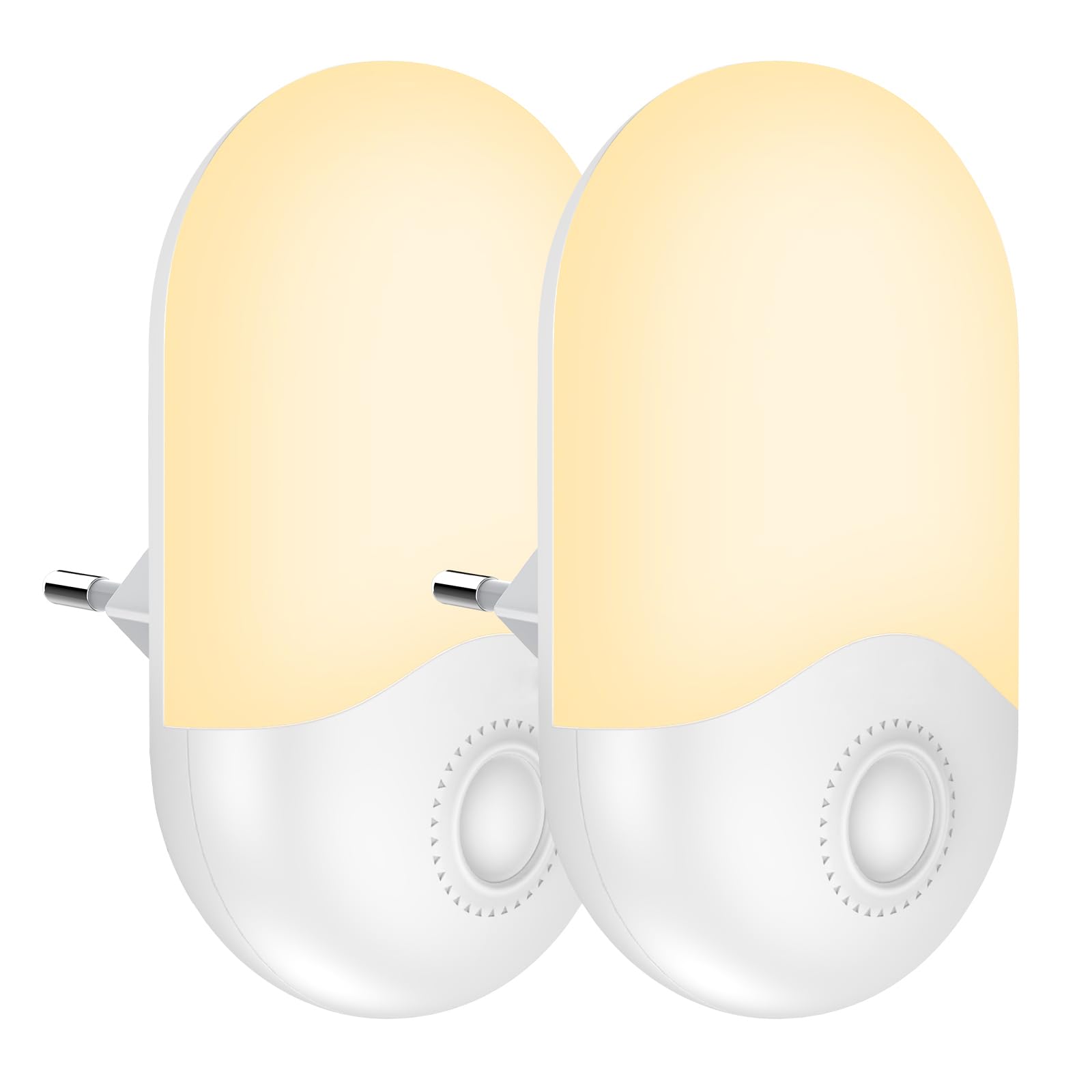 Suright Luce Notturna [2 pezzi] Luce Notturna LED con Sensore Crepuscolare Plug&Play Luce notturna bambini da presa per Camerette, Camere da Letto, Garage,Bagni,Bianco Caldo