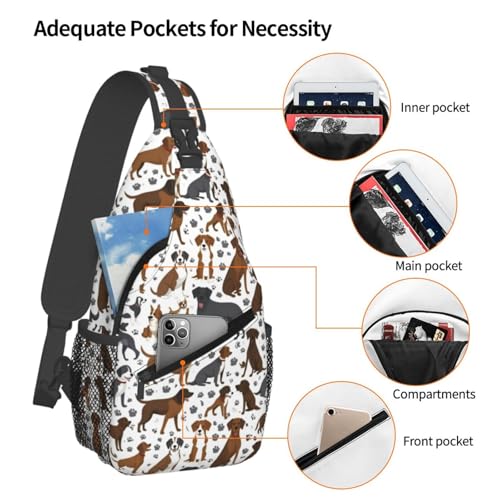 Bolso bandolera retriever con huella para senderismo miniatura 4