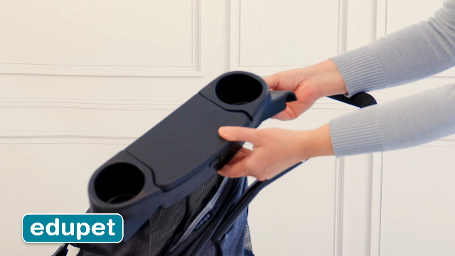 Passeggino Per Cani EDUPET Pieghevole - Ruote Doppie, Cintura Sicurezza, Cestino Integrato