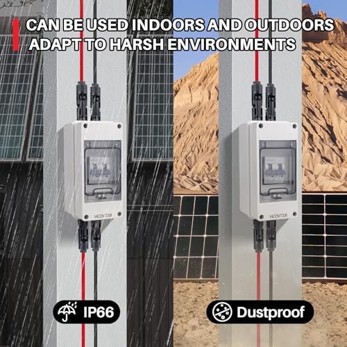 Image of Solar Disconnect Switch 60A 550V PV Disconnect Switch Miniature Circuit Breaker IP65 Outdoor Waterproof Disconnect Box for RV Solar Panel and Off-Grid System (60A 550V)