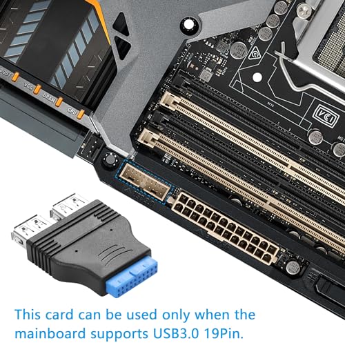 CERRXIAN Zestaw 3 adapterów USB 3.0 na 20-pinową płytę główną USB 3.0 20-pinowy do wewnętrznego podwójnego USB 3.0 do złącza Windows do portów USB bezpośrednio na płycie głównej