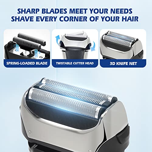 Dsp Electric Cordless Foil Razors For Men Rechargeable Wet & Dry Shavers With Pop-Up Trimmer & Ipx 6 Waterproof & Led Display #TOP4