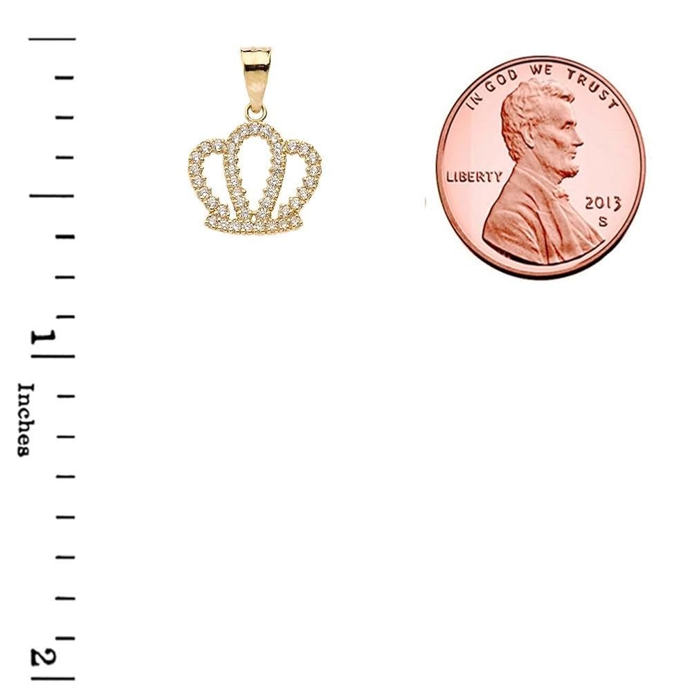 Amazon.com: Exquisite 14k Yellow Gold Radiant CZ Royal Crown