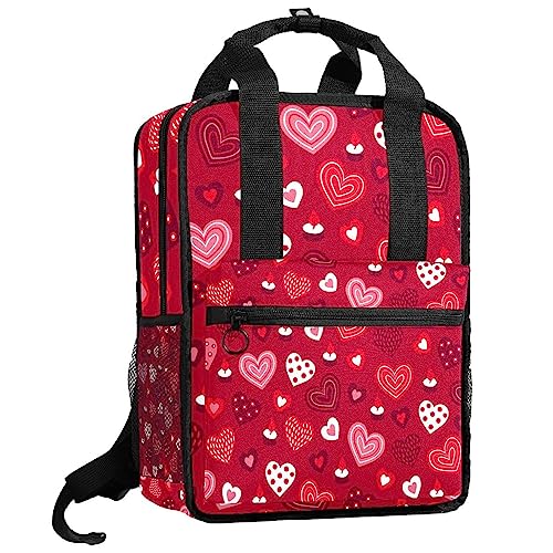 Sac à dos garçons multicolore avec bretelles réglables et motif cœur