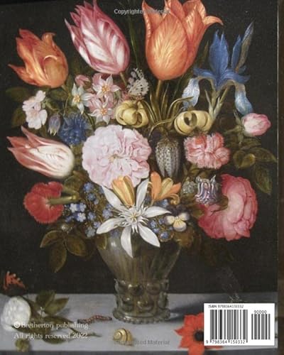 Coloring book for adults. Fine art realism. Dutch masters flowers, floral still life, greyscale colo