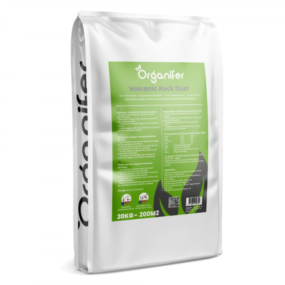 Farina Di Lava Eiffel Base (20 Kg - 200 M2) - Miglioramento Del Suolo - Additivo Per Terreno - Farina Di Lava - Con Silicio - Organifer