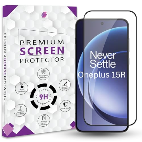Image of Premium Tempered Glass Screen Protector Guard For Oneplus 15R 5G (6.83 Inch, Pack of 1) | Edge to Edge Coverage With Easy to installation kit