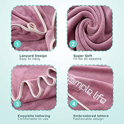 JSPYFITS Mikrofaser Handtuch 4er Set, Schnelltrocknend, Kompakt, Leicht Handtuch Turban 35x75cm Handtuch Set für Langes… – Bild 9