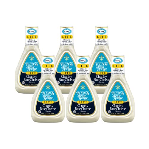Ken's Steak House Lite Chunky Blue Cheese Dressing (16 Fl Oz, Pack of 6)