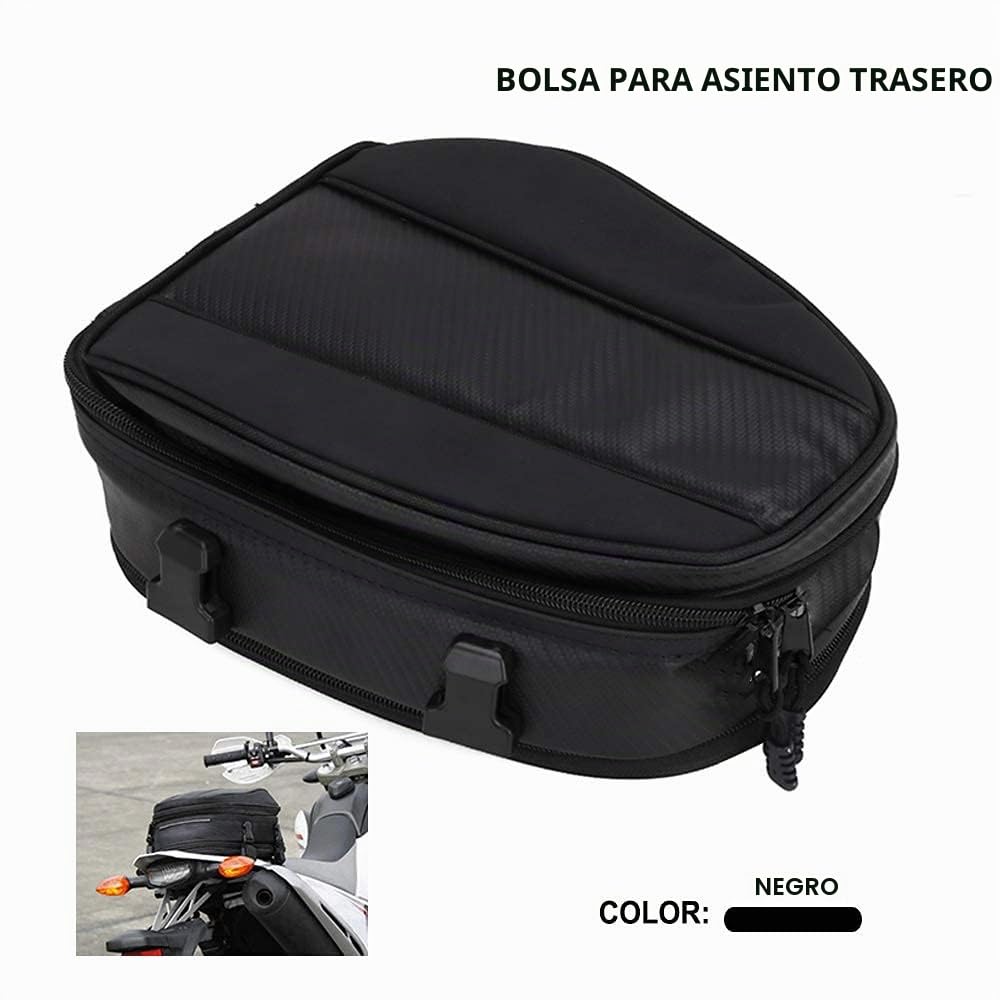 AnXin - Alforja para motocicleta, impermeable, bolsa de equipaje para el asiento trasero, multifuncional, de piel sintética, bolsa de deporte, 15 litros