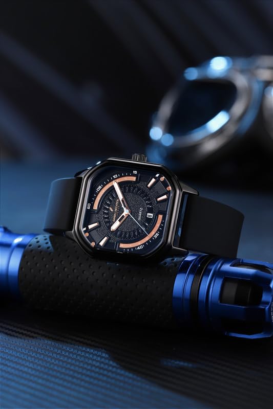 Image of Daniel Hechter Paris Rivoli Collection Modern Analog Watch for Men with Octagon Dial and Silicon Band-DHM1003