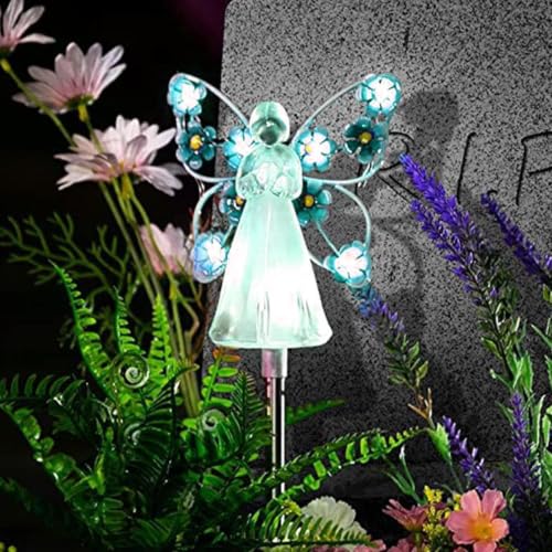 Luz de ángel de jardín con encendido automático nocturno y placa solar 3