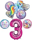 My Little Pony 3rd Birthday Party Supplies Rainbow Dash Balloon Bouquet Decorations