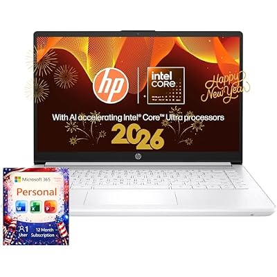 HP Everyday Laptop | Office 365 | Intel Quad-Core Processor | 11.5 HRs Battery | 1TB Cloud Storage with 128GB SSD, 8GB RAM | Copilot AI Windows 11 w/o Mouse