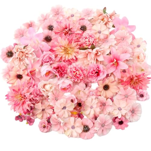 60 Fleurs Artificielles, 18 Types Fausse Fleur Decoration, Fleur Artificielle Deco, têtes de Fleurs Artificielles, Fleur en Tissu, Mini Fleur Artificielle...