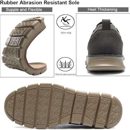 Men's Business Oxford Comfortable Lightweight Leather Casual Walking Breathable Office Flat Non-Slip Cushioned Shoes4