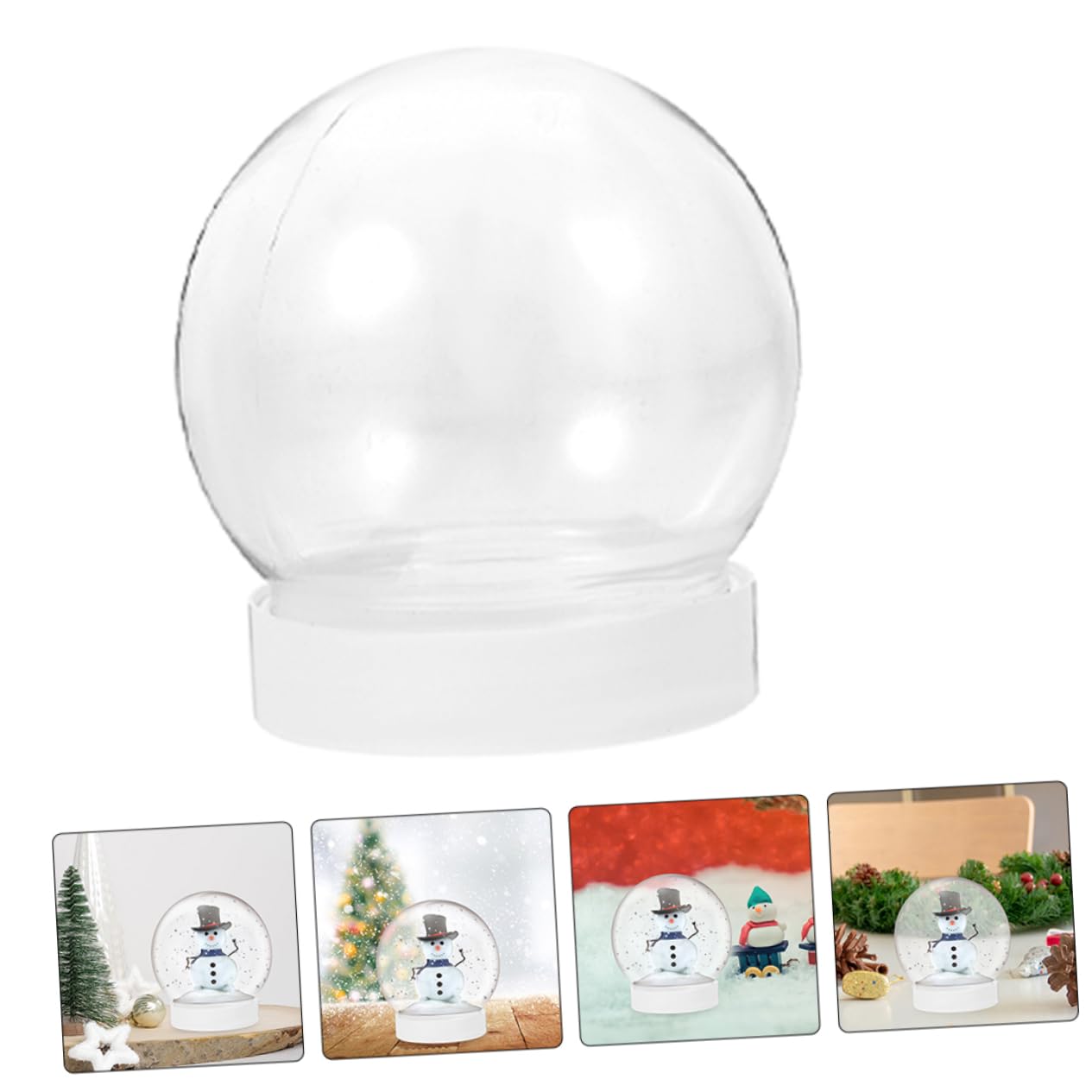 ABOOFAN 60 Piezas Globo De Nieve Artesanía Manualidades Haciendo Globo De Agua Globo De Agua De Plástico Globos De Agua Vacios Navidad Pantalla De Lámpara El Plastico