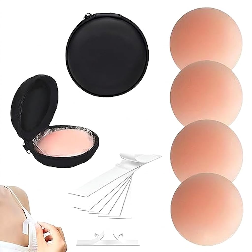 Silicone Nipple Covers Reusable for Women with Double Sided Tape 36 Pieces, Fashion Clothing Accessory (Nude, Medium, Nipple Cover (2 Pair Combo, 4 Pcs))-image-27